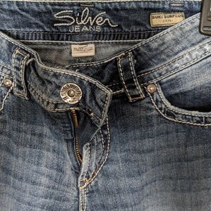 Silver jean capris